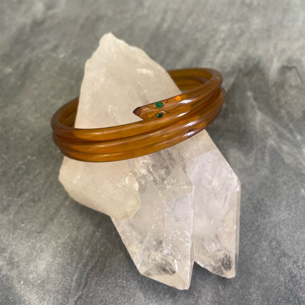 Vintage Celluloid Snake Bracelet - Picture 7 of 14
